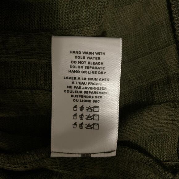 Eri + Ali Anthropologie Sweater Green Pullover Fringe 3/4 Sleeve Women's M Boho - Picture 6 of 6